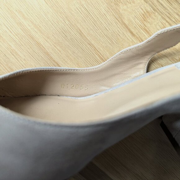 Pearly scalloped suede Chloe slingbacks low block heel - Picture 5 of 5
